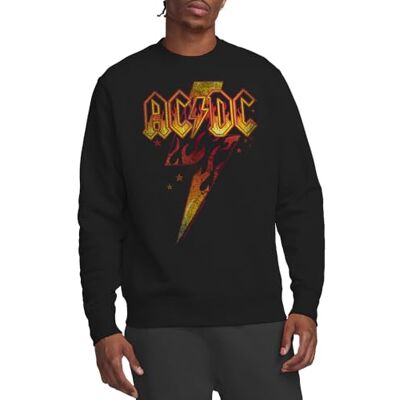 AC/DC ACDC Fire Bolt Crew Sweatshirt, svart, Small, Svart, S AC/DC ACDC Fire Bolt Crew Sweatshirt, svart, Small, Svart, S