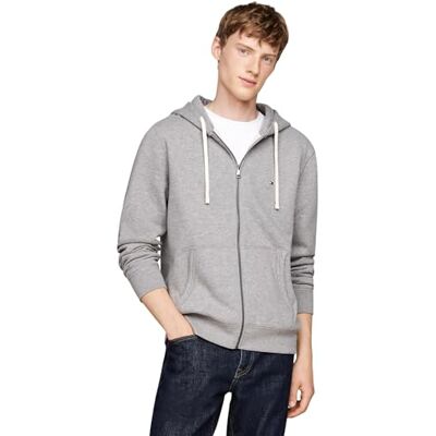 Tommy Hilfiger herr ESSENTIAL FLEECE ZIP GENOM MW0MW37234, blixtlås genom tröja, grå, S, Grå (medium grå ljung), S Tommy Hilfiger herr ESSENTIAL FLEECE ZIP GENOM MW0MW37234, blixtlås genom tröja, grå, S, Grå (medium grå ljung), S