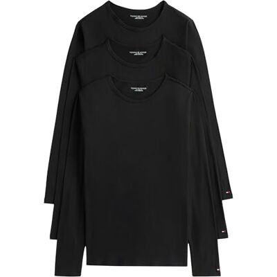 Tommy Hilfiger Långärmade T-shirts för män 3-pack basic, Svart (svart), XL Tommy Hilfiger Långärmade T-shirts för män 3-pack basic, Svart (svart), XL