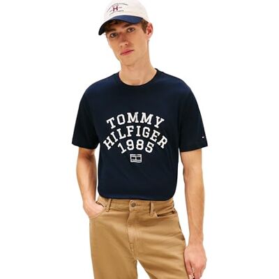 Tommy Hilfiger herr Hilfiger Arch TEE MW0MW41470 S/S t-shirt, blå, M, Blå (ökenhimmel), M Tommy Hilfiger herr Hilfiger Arch TEE MW0MW41470 S/S t-shirt, blå, M, Blå (ökenhimmel), M
