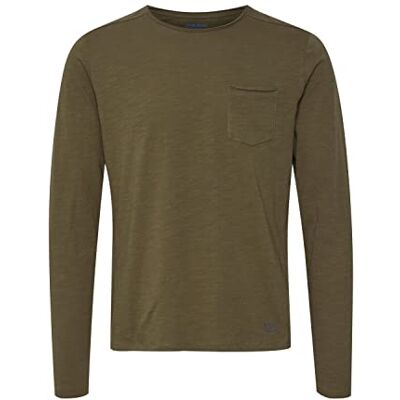 b BLEND Långärmad T-shirt för män, Grön (Marinblå 70595), M b BLEND Långärmad T-shirt för män, Grön (Marinblå 70595), M