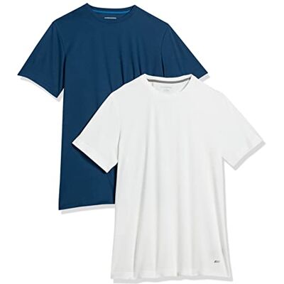 Amazon Essentials Active Performance Tech T-Shirt för män (finns i stor och lång), 2-pack, marinblå/vit, XX-Large Amazon Essentials Active Performance Tech T-Shirt för män (finns i stor och lång), 2-pack, marinblå/vit, XX-Large