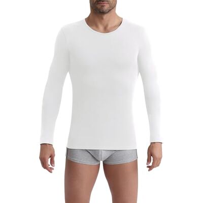 Dim Herr – långärmad t-shirt med rund hals x 1 majoritet bomull varma och mjuka underkläder melerad look Oeko-Tex-certifierad, Vitt och blått, XXL Dim Herr – långärmad t-shirt med rund hals x 1 majoritet bomull varma och mjuka underkläder melerad look Oeko-Tex-certifierad, Vitt och blått, XXL