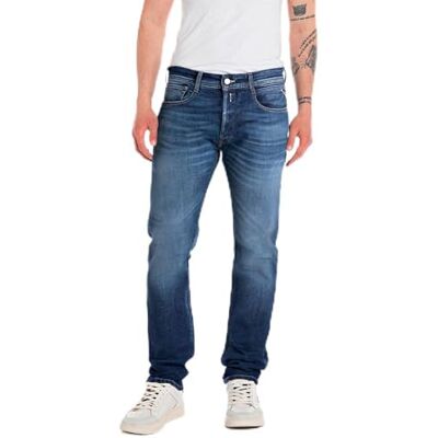 Replay Herr raka komfort fit jeans Rocco, 007 mörkblå, 28W / 32L Replay Herr raka komfort fit jeans Rocco, 007 mörkblå, 28W / 32L