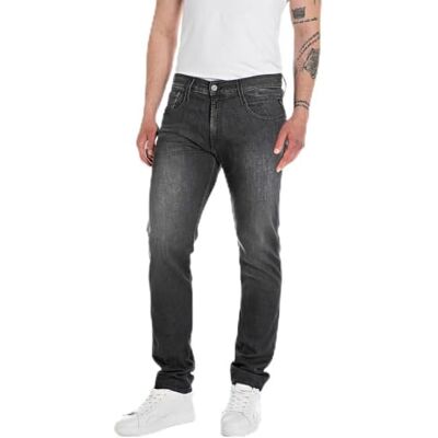 Replay Anbass Powerstretch denim jeans för män, 097 Mörk grå, 30W / 34L Replay Anbass Powerstretch denim jeans för män, 097 Mörk grå, 30W / 34L