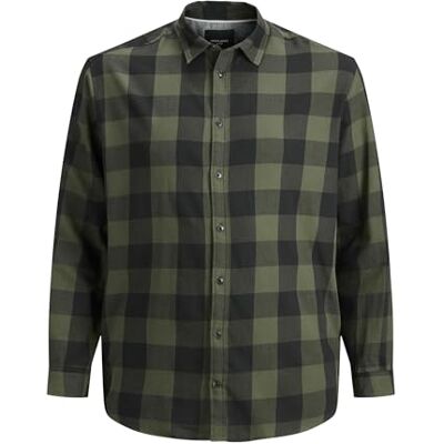 JACK & JONES herr Skjorta Jjegingham Twill Shirt L/S Noos, Dammig oliv, XXL JACK & JONES herr Skjorta Jjegingham Twill Shirt L/S Noos, Dammig oliv, XXL