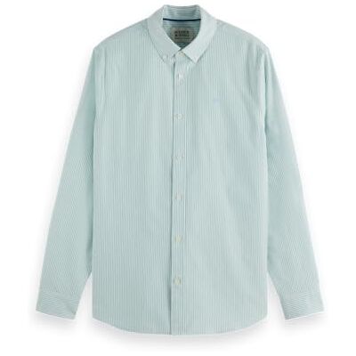 Scotch & Soda Seasonal Core – randig Oxford-skjorta med normal passform, Agat grön rand 300, XL Scotch & Soda Seasonal Core – randig Oxford-skjorta med normal passform, Agat grön rand 300, XL