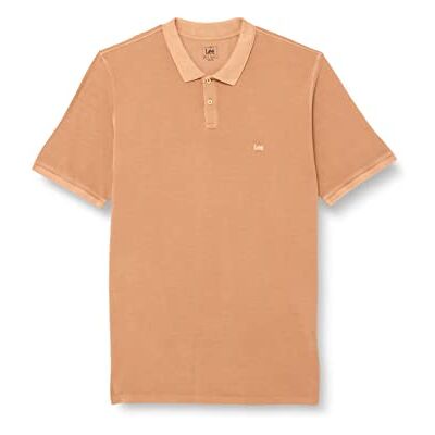 Lee Herr Natural DYE Polo T-shirt, cider, liten, Cider, S Lee Herr Natural DYE Polo T-shirt, cider, liten, Cider, S