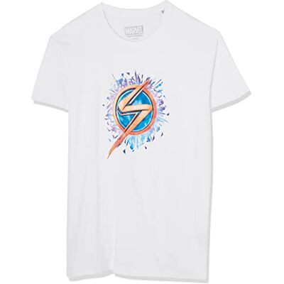 Marvel UXMISSMTS009 T-shirt, vit, XL herr, Vitt och blått, XL Marvel UXMISSMTS009 T-shirt, vit, XL herr, Vitt och blått, XL