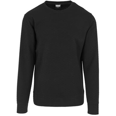 Urban Classics Herrtröja Diamond Quilt Crewneck, finquiltad enfärgad tröja för män, svart, S Urban Classics Herrtröja Diamond Quilt Crewneck, finquiltad enfärgad tröja för män, svart, S