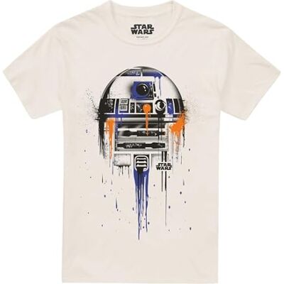 Star Wars R2D2 färg dropp unisex t-shirt, naturlig, liten Star Wars R2D2 färg dropp unisex t-shirt, naturlig, liten