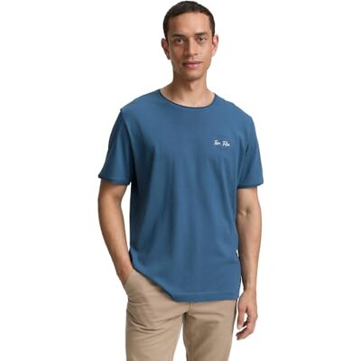 TOM TAILOR Herr 1047774 T-shirt med tryck, 38224 – Real Teal Blue, 3XL TOM TAILOR Herr 1047774 T-shirt med tryck, 38224 – Real Teal Blue, 3XL