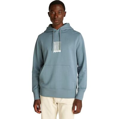 Calvin CK JEANS herr BRUSH STROKE GRAPHIC HOODIE J30J327525, blå (Trooper), XS, Blå (Trooper), XS Calvin CK JEANS herr BRUSH STROKE GRAPHIC HOODIE J30J327525, blå (Trooper), XS, Blå (Trooper), XS