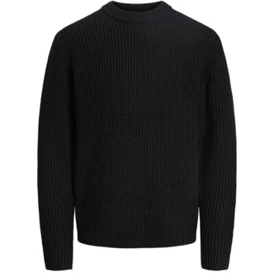 JACK & JONES Jorbleecker Knit Crew Neck Bf, svart, M JACK & JONES Jorbleecker Knit Crew Neck Bf, svart, M