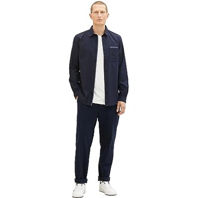 TOM TAILOR herr regular fit Dobby skjorta med bröstficka, 32299-marinblå diamantstruktur, M TOM TAILOR herr regular fit Dobby skjorta med bröstficka, 32299-marinblå diamantstruktur, M