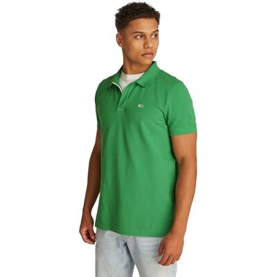 Tommy Jeans herr S/S Polo, Grön (Coastal Green), XXL plus size Tommy Jeans herr S/S Polo, Grön (Coastal Green), XXL plus size