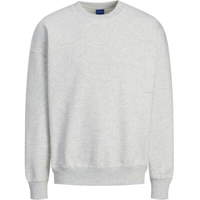 JACK & JONES JORVIBE Spongy Sweat Crew Neck, Vit melange, M JACK & JONES JORVIBE Spongy Sweat Crew Neck, Vit melange, M