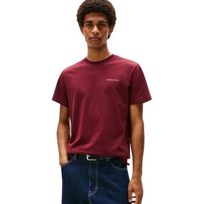 Tommy Jeans herr TJM smal linjär bröst T-tröja EXT DM0DM21780, röd, XS, Rött (rött vin), XS Tommy Jeans herr TJM smal linjär bröst T-tröja EXT DM0DM21780, röd, XS, Rött (rött vin), XS