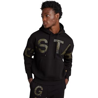 G-STAR RAW Embro tryck lös tröja med huva, Svart (Dk Black D25530-d733-6484), M G-STAR RAW Embro tryck lös tröja med huva, Svart (Dk Black D25530-d733-6484), M