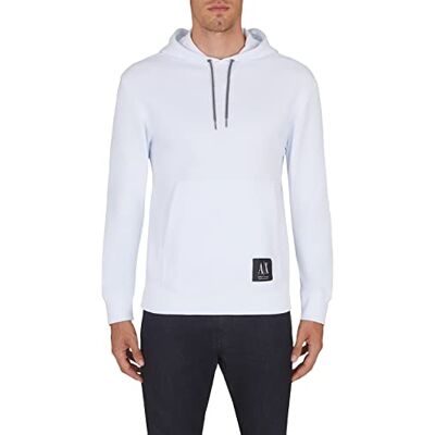 Giorgio Armani herr Bomull franskt frotté enkel sweatshirt med huva Tröja med huva White M Giorgio Armani herr Bomull franskt frotté enkel sweatshirt med huva Tröja med huva White M