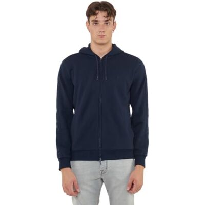 Giorgio Armani MAN'S BASIC Frotté med huva hel dragkedja blå M, BLÅ, M Giorgio Armani MAN'S BASIC Frotté med huva hel dragkedja blå M, BLÅ, M