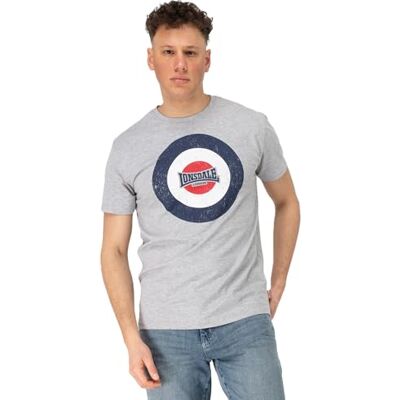 Lonsdale T-shirt för män Regular Fit TREVOSE, Marl Grå/Marinblå/Vit, XL Lonsdale T-shirt för män Regular Fit TREVOSE, Marl Grå/Marinblå/Vit, XL