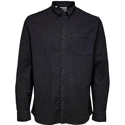 SELECTED HOMME Herr Slhregrick-ox Flex Shirt Ls W Noos skjorta, svart, 3XL SELECTED HOMME Herr Slhregrick-ox Flex Shirt Ls W Noos skjorta, svart, 3XL