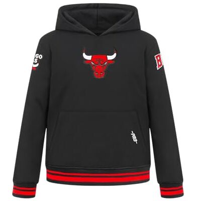 Pro Standard NBA Retro Classics BB Rib Fleece Po Hoodie Hoodie, Svart/Röd/Svart, L, svart, röd, svart, L Pro Standard NBA Retro Classics BB Rib Fleece Po Hoodie Hoodie, Svart/Röd/Svart, L, svart, röd, svart, L