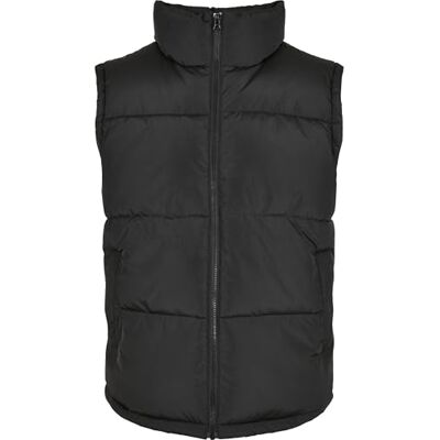 Urban Classics Herrväst utomhus quiltad väst kroppsvärmare streetwear gilet jacka, fritid block buffertväst, storlek S till 5XL, SVART/SVART, M Urban Classics Herrväst utomhus quiltad väst kroppsvärmare streetwear gilet jacka, fritid block buffertväst, storlek S till 5XL, SVART/SVART, M