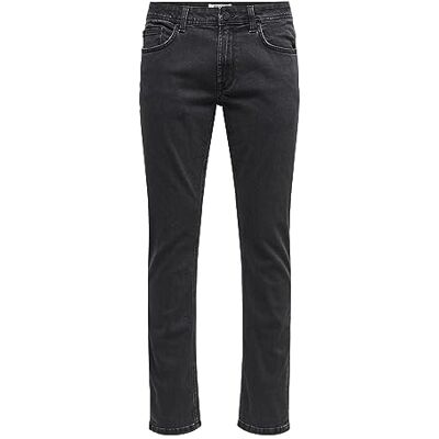 Only & Sons Herr ONSWEFT REG TRUETEMP PK1889 NOOS jeans, svart denim, standard Only & Sons Herr ONSWEFT REG TRUETEMP PK1889 NOOS jeans, svart denim, standard