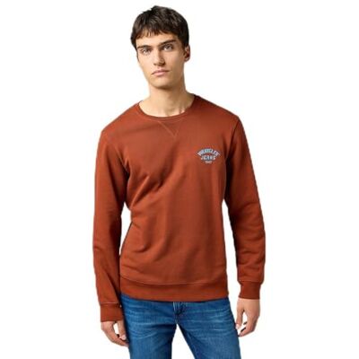 Wrangler SMALL Logo Crew, Rökt paprika, XXL Wrangler SMALL Logo Crew, Rökt paprika, XXL