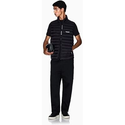 Giorgio Armani Men's Essential, avtagbar huva loged Dragsko sidologotyp Blouson Jacket, Svart, M, svart, M Giorgio Armani Men's Essential, avtagbar huva loged Dragsko sidologotyp Blouson Jacket, Svart, M, svart, M