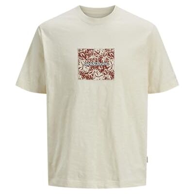 JACK & JONES Jorsplit Aop branding Tee Ss Crew Pls, Antik vit, 3XL JACK & JONES Jorsplit Aop branding Tee Ss Crew Pls, Antik vit, 3XL