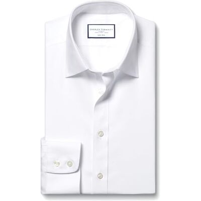 Charles Tyrwhitt White non-iron twill cutaway classic fit shirt Charles Tyrwhitt White non-iron twill cutaway classic fit shirt