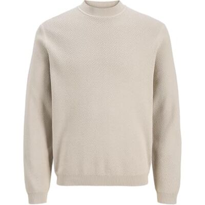 JACK & JONES Jprblaruss stickad mock neck, Silverfoder, M JACK & JONES Jprblaruss stickad mock neck, Silverfoder, M