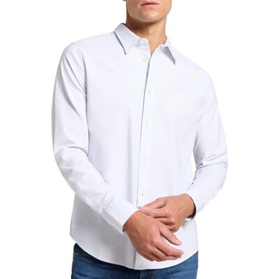 Lee herr patch shirt, Shy Blue Bright White, M Lee herr patch shirt, Shy Blue Bright White, M