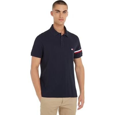 Tommy Hilfiger Global STP Placement Reg Polo S/S, Öken himmel, S Tommy Hilfiger Global STP Placement Reg Polo S/S, Öken himmel, S