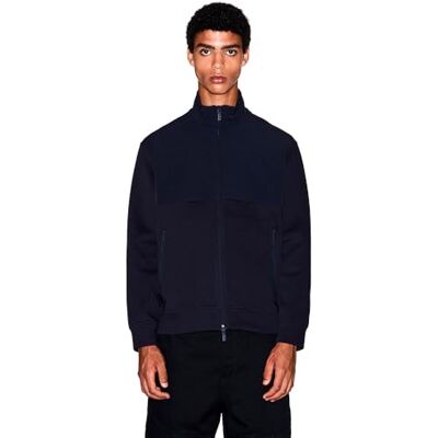Giorgio Armani Men's Essential, långärmad tröja, kontrast topp, blå, M, djup marin, M Giorgio Armani Men's Essential, långärmad tröja, kontrast topp, blå, M, djup marin, M