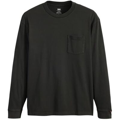 LEVIS Levi's Lång ärm autentisk ficka t-shirt herr, Mineral Black, XS LEVIS Levi's Lång ärm autentisk ficka t-shirt herr, Mineral Black, XS