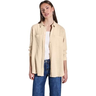 Street One skjortblus med bröstfickor, Sammetskräm, 44 Street One skjortblus med bröstfickor, Sammetskräm, 44