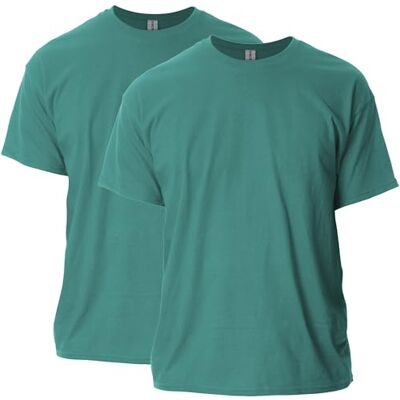 Gildan T-shirt i bomull, Jade Dome (set om 2), herr, Jade dome (set om 2), M Gildan T-shirt i bomull, Jade Dome (set om 2), herr, Jade dome (set om 2), M