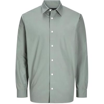 JACK & JONES skjorta för män, avslappnad passform, skjorta, agave grön, M JACK & JONES skjorta för män, avslappnad passform, skjorta, agave grön, M