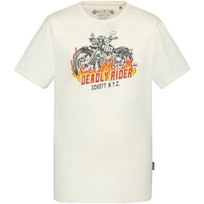 Schott NYC Tscoleman T-shirt herr, Av vit, 3XL Schott NYC Tscoleman T-shirt herr, Av vit, 3XL