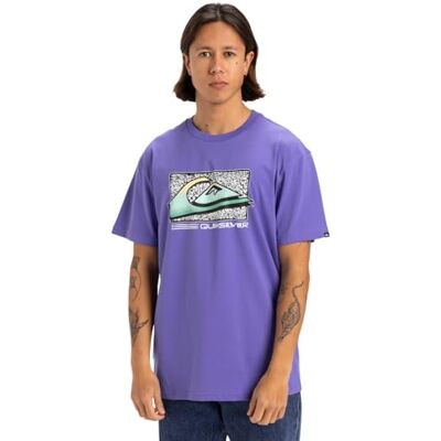 Quiksilver Retro Fade SS T-shirt herr, Dammad Peri, XS Quiksilver Retro Fade SS T-shirt herr, Dammad Peri, XS