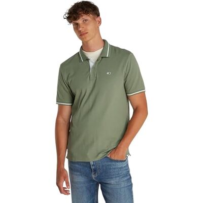 Tommy Jeans Män TJM REG TIPPED POLO S/S Polo, Grön, XS, Grön (Aruba Grön), XS Tommy Jeans Män TJM REG TIPPED POLO S/S Polo, Grön, XS, Grön (Aruba Grön), XS