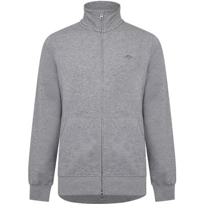 GANT Herr Reg Shield Full Zip Sweat kofta, Grå melange, L GANT Herr Reg Shield Full Zip Sweat kofta, Grå melange, L