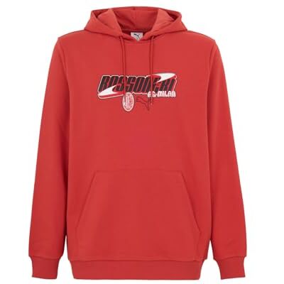 A.C. Milan FtblCulture Hoodie, Puma Logo Sweatshirt, Officiell produkt, Vuxen, Röd, M A.C. Milan FtblCulture Hoodie, Puma Logo Sweatshirt, Officiell produkt, Vuxen, Röd, M