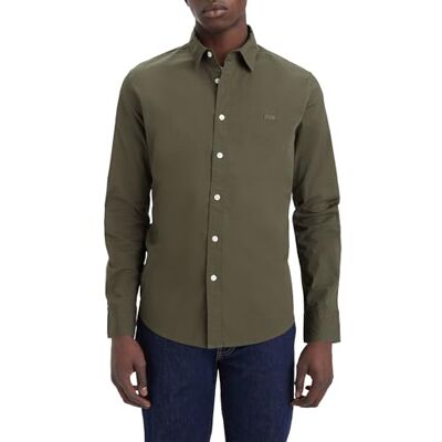 Levi's Långärmad herrskjorta Housemark Slim skjorta, OLIVNATT, XS Levi's Långärmad herrskjorta Housemark Slim skjorta, OLIVNATT, XS