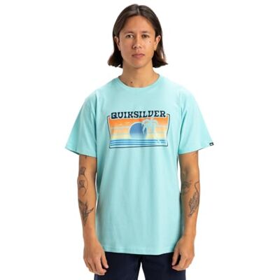 Quiksilver Sun Faded SS T-shirt herr, Aqua Sky, XS Quiksilver Sun Faded SS T-shirt herr, Aqua Sky, XS