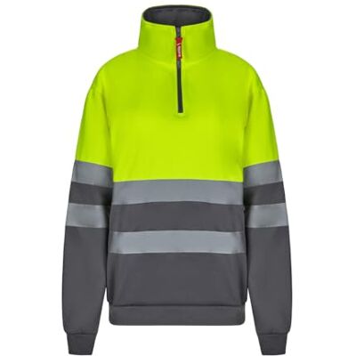 VELILLA 305701 tvåfärgad högsynströja med dragkedja, grå och fluorgul, storlek 5XL, Grå/Fluorgul, 5XL VELILLA 305701 tvåfärgad högsynströja med dragkedja, grå och fluorgul, storlek 5XL, Grå/Fluorgul, 5XL